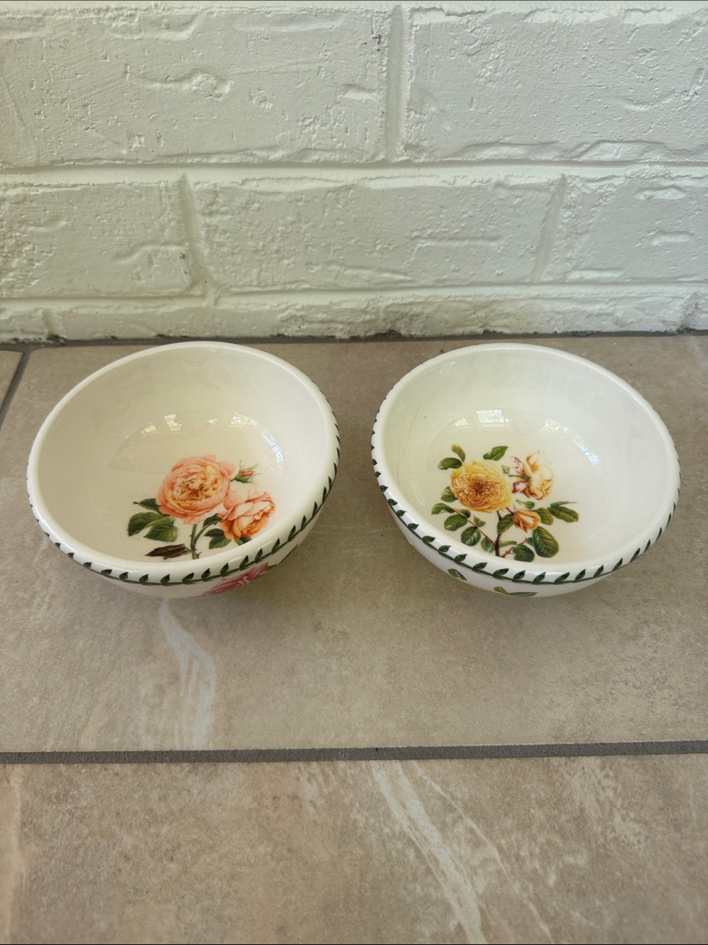 Portmeirion BOTANIC ROSES 5.5" INDIVIDUAL DESSERT~SALAD BOWL Lot Of 2